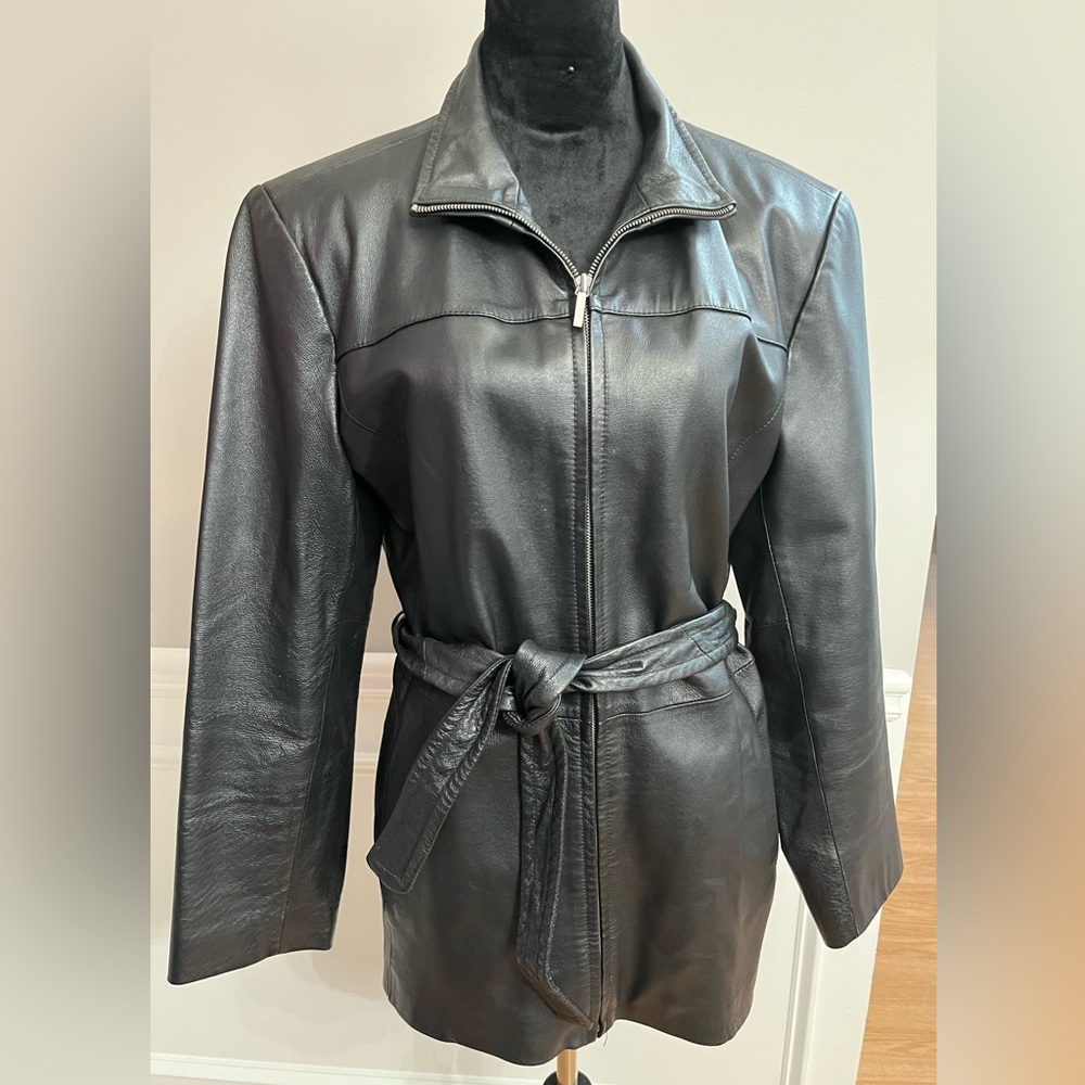 Vintage Worthington Black Genuine Leather Jacket-size XL